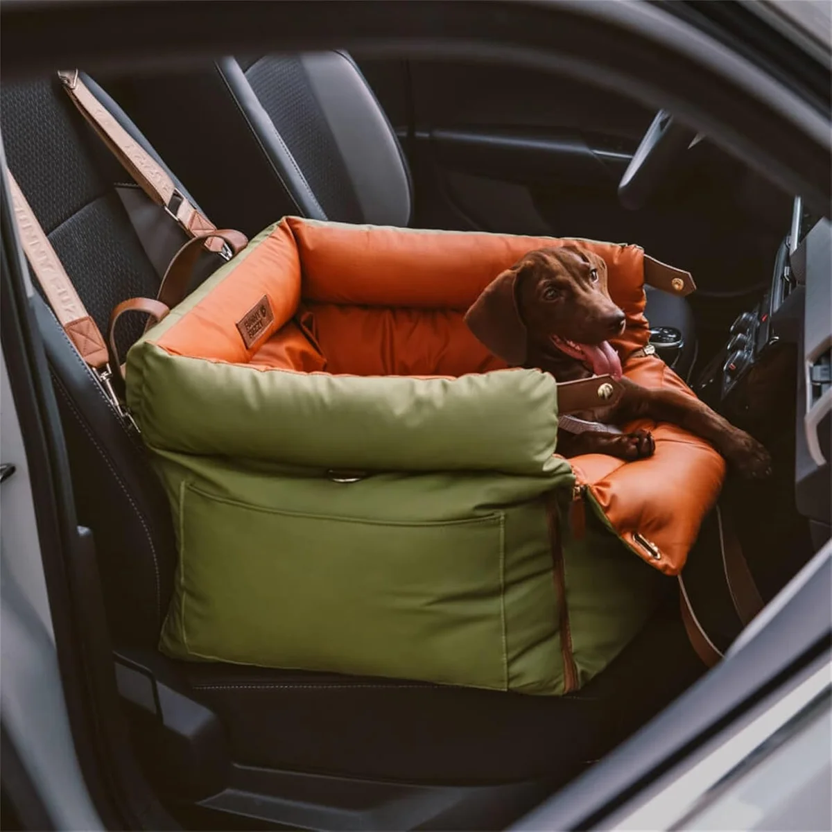 FUNNYFUZZY Luxury Dog Car Seat for Small Medium Dogs up to 35lbs