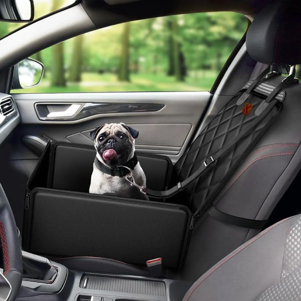 Khusiya Muttstuff Car Seat for Pets, Waterproof Booster Seat Puppy Seat Belt