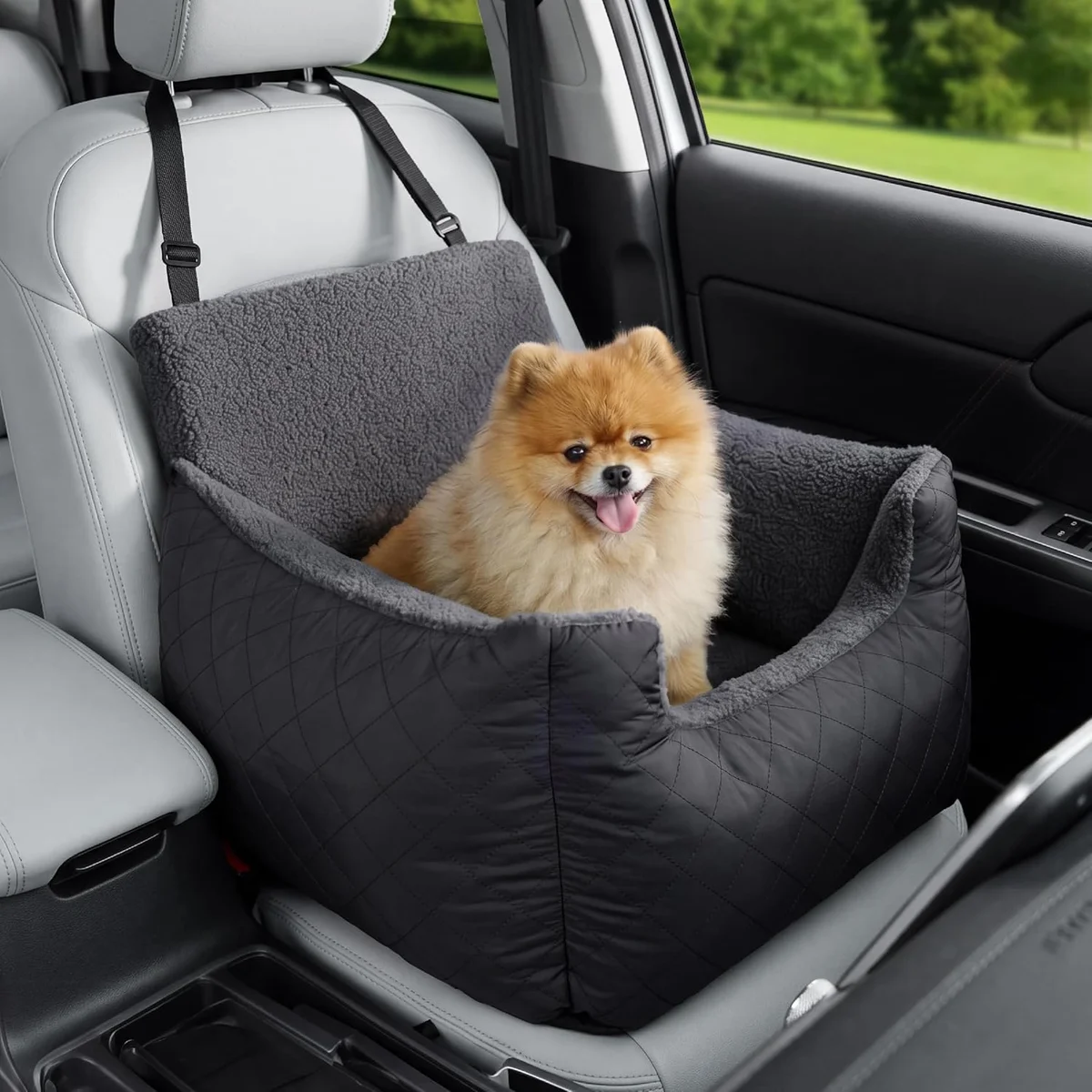 Lesure Waterproof Small Dog Booster Car Seat, Dark Grey