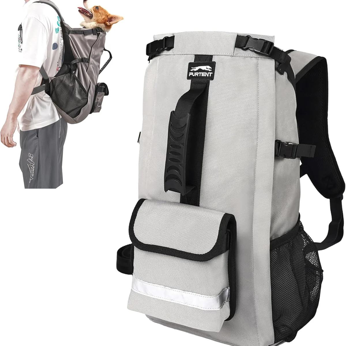 Moysoon Dog Backpack Carrier for Small and Medium Dogs with Detachable Waist Bag