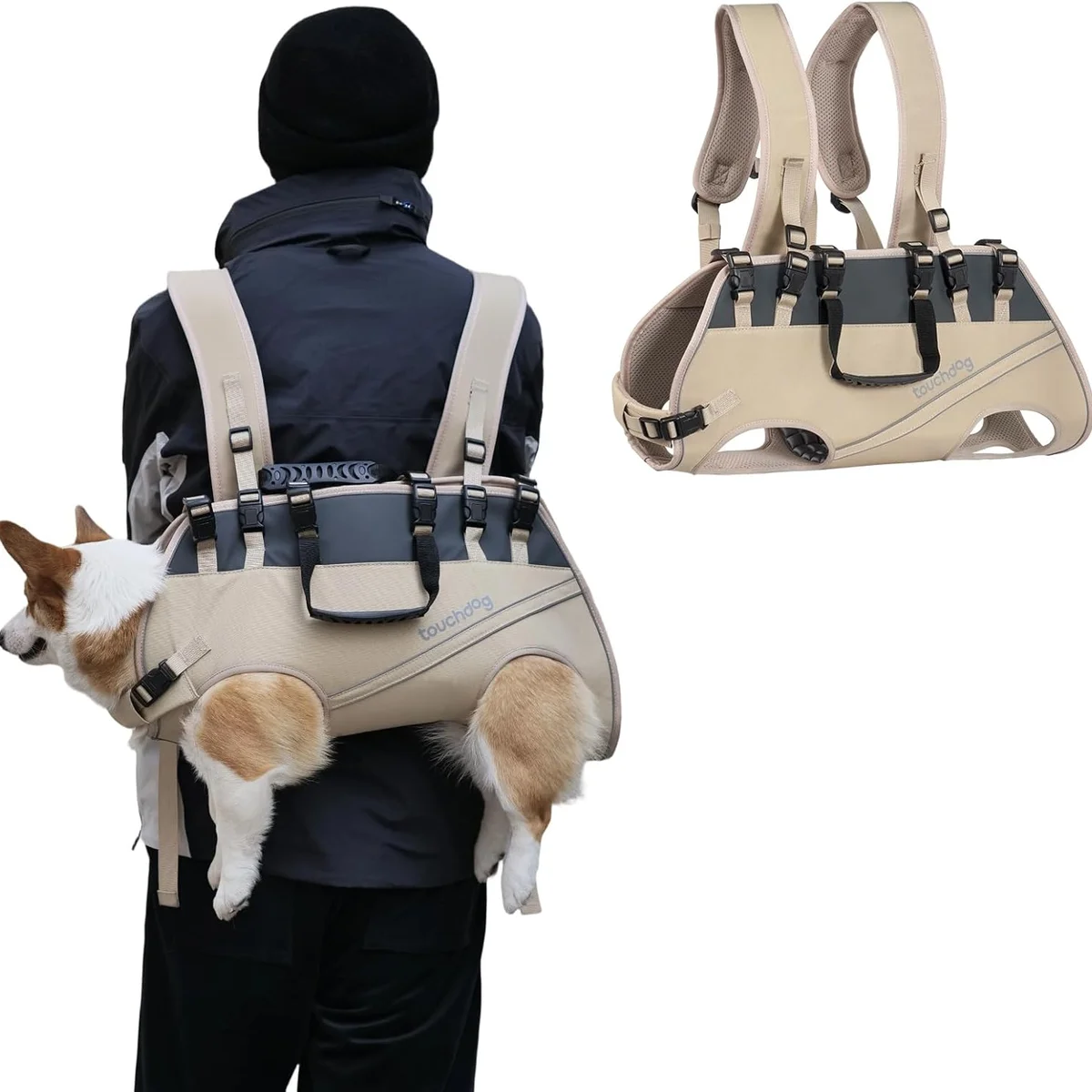 TOUCHDOG Dog Backpack Carrier for Large Dogs